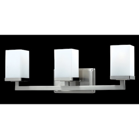 Z-Lite Tidal 3 Light Vanity, Brushed Nickel & Matte Opal 1900-3V